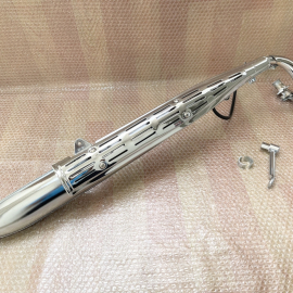 Hanging Up Exhaust Muffler Pipe For Honda CL70 C110 CD50 SS50 CL50 New Steel Chrome.