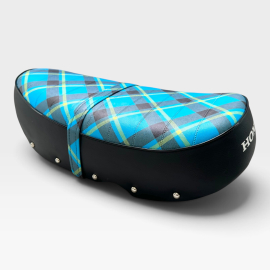 1969-1971 Honda Dax CT70 New Complete Motorcycle Seat Trail70 ST70 Blue Tartan.