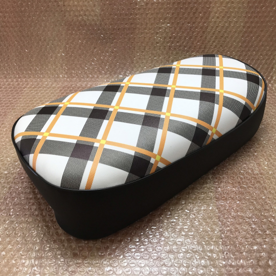 Honda Monkey Z50M Z50 M Orange Tartan Reproduction To Nos Motorcycle Seat Classic. Metal Pan