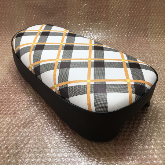 Honda Monkey Z50M Z50 M Orange Tartan Reproduction To Nos Motorcycle Seat Classic. Metal Pan