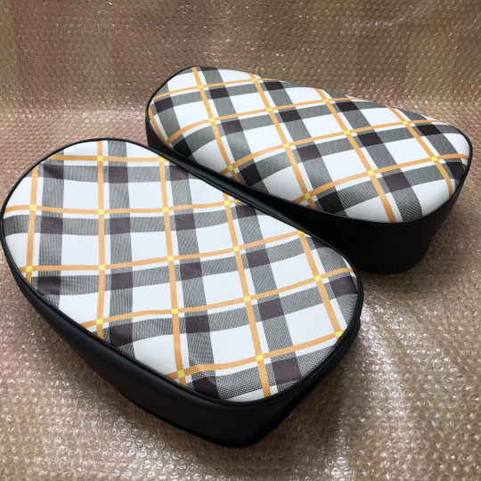 1967 Honda Monkey Z50 Z50M Seat Cover. Orange Tartan Cover Repro To NOS Motorcycle High Quality.
