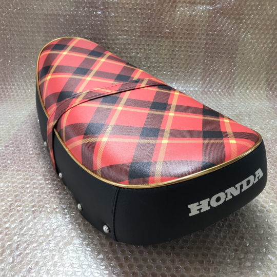1969 - 1971 Honda Dax CT70 Trail 70 Dax ST70 Gold Tartan New Complete Seat. Meatl Pan